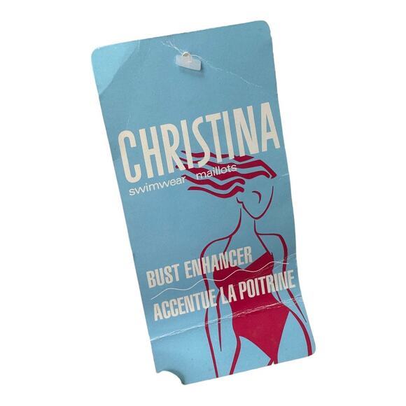 Christina Swimwear Tropical Black & Green Tankini Top Bust Enhancer Sz 8 New - Picture 7 of 8